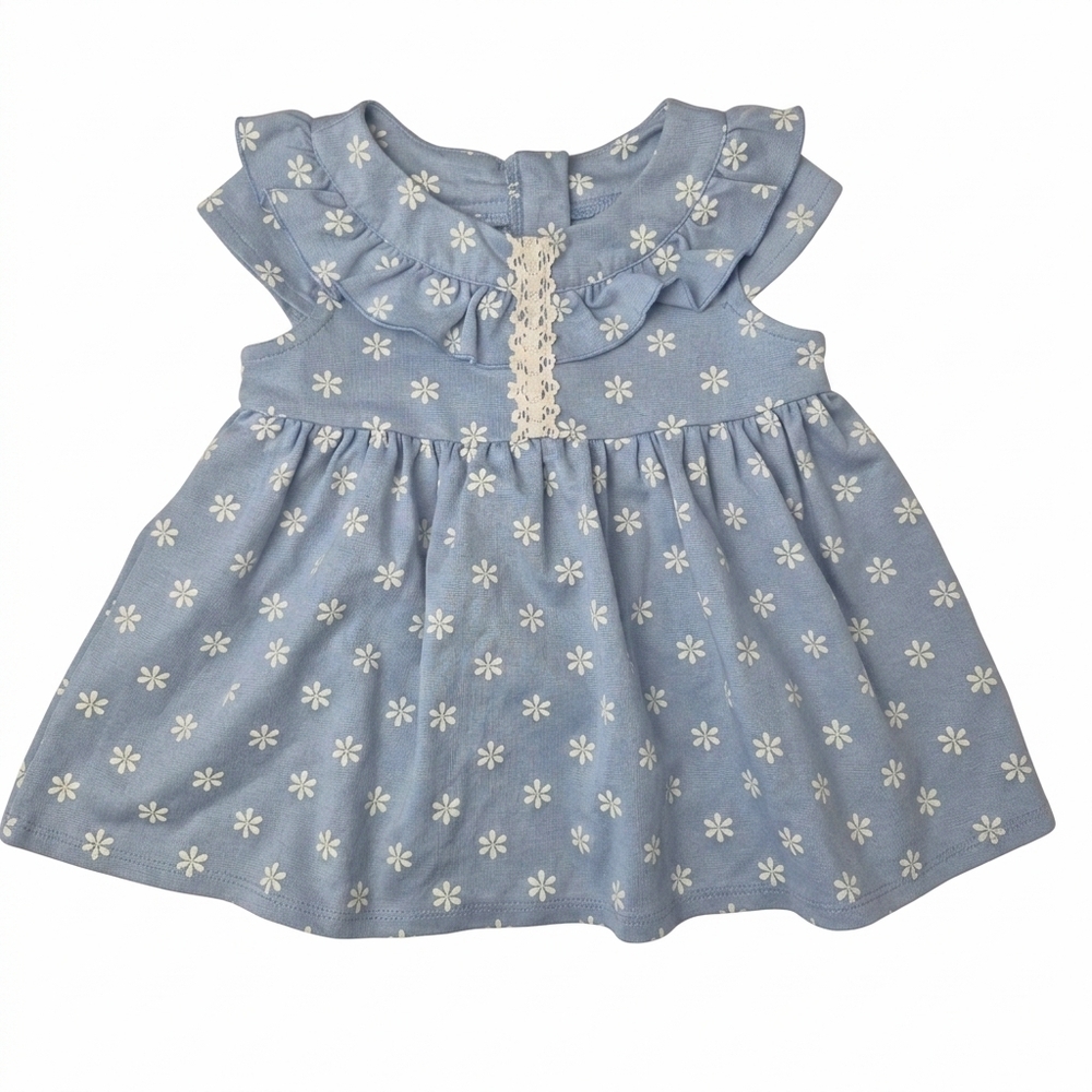 Max Studio Kids Blue Daisy Floral Ruffle Dress 2T